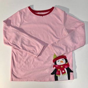 Carter's Girls Pink Penguin Long Sleeve Shirt